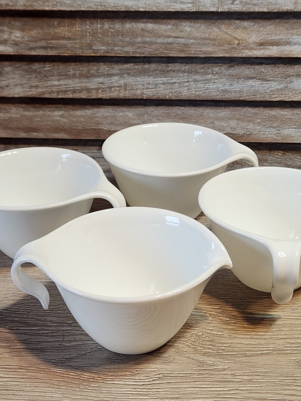 Vintage Corelle Corning Winter Frost White Stackable Coffee Cups Set of 4